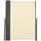 Outsunny Double Retractable Side Awning - 236" x 71" - Cream White-Flexible double side awnings for outdoor use
