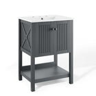 Modway Steam 24" Bathroom Vanity - Grey/White-Fixtures Not Included