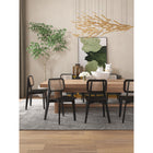 Manhattan Comfort Versailles 18.5" Industry Chic Dining Chair - Black and Natural Cane - Set of 2-Fine Natural Cane Made from Authentic Wooden Rattan