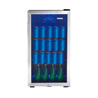 Danby 3.1 cu. ft. Free-Standing Beverage Center - Stainless Steel-Beverage Centre Basics : 3 Adjustable shelves, bright blue LED lighting