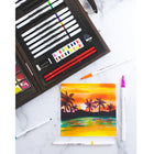 Art 101 Multimedia Illustration Wood Art Set - 85 Pieces Set-Experiment with watercolor painting with 24 colors of watercolor cakes and 2 included paint brushes
