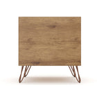 Manhattan Comfort Rockefeller 20.08" Mid-Century Modern 2-Drawer Nightstand - Nature/Rose Pink-30 Day Limited Manufacturer's Warranty