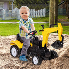 Aosom Kids Pedal Ride-On Excavator - Yellow-Weight Capacity: 77 lbs. (35kg) 