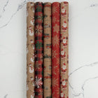 JAM Paper Kraft Wrapping Paper Rolls Christmas Set, 125 sq ft., 5 Pack (165K5KRCHR)-Perfect wrapping paper for any holiday or celebration!