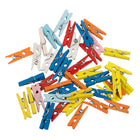 JAM Paper Wood Clip Clothes Pins - Small - 1" - Assorted - 40 Pack-Quantity: 40 per pack