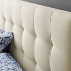 Modway Lily Upholstered Fabric King Headboard - Ivory-Fine polyester upholstering