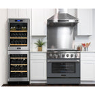 Kucht 36" KNG Series Pro Style Natural Gas Range - Stainless Steel/Cement Grey-Matching the power of professional kitchens, this range features a 22,000 BTU convection oven and a 10,000 BTU broiler