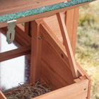 PawHut 69" Wooden Hen House with Run, Nesting Box and Tray - Yellow-Non-slip ramp allows chickens to easily enter the raised house 