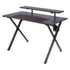 Emerge Vizon 47" Gaming Desk - Black-Headphone hook and cup holder attachments for storing accessories