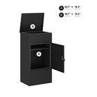 Ceha Canada Large Parcel Drop Box - 21" W x 16" D x 41" H - Black-USER-FRIENDLY DESIGN: The parcel opening is designed with user convenience in mind, incorporating a large anti-theft baffle for added security