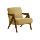 Monarch Specialties Upholstered 30"H Modern Mid-Century Accent Chair With Walnut Solid Wood Legs - Yellow Fabric-This 30"h upholstered accent chair features soft touch yellow fabric with foam cushioning, delivering comfortable seating that fits beautifully in a living room or bedroom.