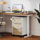HOMCOM 3-Drawer Vertical Letter/A4 Filing Cabinet with Lock - Oak-Made of particleboard for durability and easy cleaning
