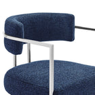 Modway Huron Curved Back Fabric and Metal Counter Stool - Silver Navy-8