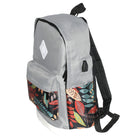 Nicci Floral Backpack 3-Piece Set - Grey-USB port