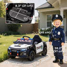 Qaba 12V Kids Electric Ride on Police Car - White-Colour: White, Black 