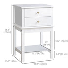 HOMCOM Modern 15.75" Nightstand - White-High off the ground at the bottom 4.25" , prevent items from getting wet