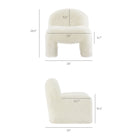 Modway Mina Faux Fur Accent Chair - White-Rounded Backrest