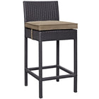 Modway Lift Outdoor Patio Bar Stool - Espresso Mocha - Set of 2-Powder coated aluminum frame