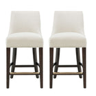 Manhattan Comfort Beever 18.9" Modern Chenille Upholstered Counter Stool - Cream - 2 Pack-Modern Counter Stool with Backrest Perfect for Counter and Kitchen Use. Set of 2
