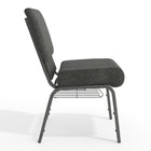 Flash Furniture HERCULES Series 21"W Church Chair with Book Rack & Silver Vein Frame - Dark Grey Fabric-Waterfall Seat reduces pressure on your legs