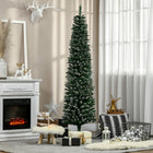 HOMCOM 6' Artificial Snow-Dipped Christmas Tree - Green-Base is detachable and foldable for easy storage 