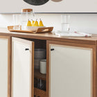 Modway Capri 65" Wood Grain Sideboard Storage Cabinet - Walnut-Soft-Close Hinges