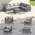 Outsunny 7-Piece 25.6" Extra Wide Deep Outdoor Sectional Sofa - Light Grey-3.1" seat cushions and 5.9" back cushions for comfortable lounging