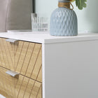 HOMCOM Modern Bedside Table with 2 Drawers and Metal Base - White-Constructed of particleboard and solid steel legs make, it is reliable for daily use
