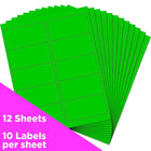 JAM Paper Mailing Address Labels, 2 x 4, Neon Green, 3 sets of 120 (354328017g)-Green