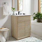 Modway Render 24" Faux Travertine Bathroom Vanity With Sink - White-Faux Travertine Laminate