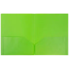 JAM Paper Plastic Two-Pocket School POP Folders - Lime Green - 6 Pack-Size: 9.5 x 11.5 inches | Easily fits 8.5" x 11" documents