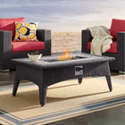 Modway Splendor 43.5" Rectangle Outdoor Patio Fire Pit Table - Espresso-43.5" 