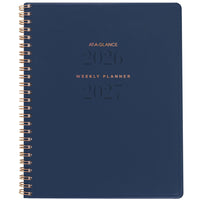 AT-A-GLANCE 2026-2027 Signature Weekly/Monthly Academic Planner - 11" H x 8-3/8" W - Navy - Bilingual-13 months: July 2026 - July 2027