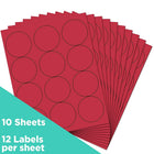 JAM Paper Round Circle Label Sticker Seals, 2.5 inch diameter, Red, 120 Pack (147628585)-Size: 2 1/2 inches