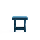 Manhattan Comfort Abigail 20.47" Mid-Century Modern Velvet Upholstered Ottoman Bench - Blue-20.47" L x 22" W x 19.48" H