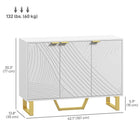 HOMCOM 42.1" L Sideboard Buffet Cabinet with Storage - White-Extra adjustable support foot and non-slip pads ensure stability