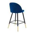 Modway Cordial Performance Velvet Counter Stools - Navy - Set of 2-Counter Stool Weight Limit: 300 lb