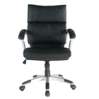 TygerClaw Mid Back Leather Office Chair, 24.4" x 14.2" x 26.8", Black-All-day comfort you can feel with soft PU leather that stays cozy through hours of work
