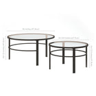Hudson&Canal Gaia Round Nested Coffee Table - Blackened Bronze-Features easy assembly