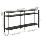Hudson&Canal Sivil 55"W Console Table with Metal Shelves - Blackened Bronze-9