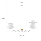 Modway Sunlit Squiggle 2-Arm Pendant Light - Natural/White-Rubberwood Accent