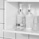 kleankin Modern Bathroom Cabinet - White-Double doors with slatted shelves are designed to prevent items from getting wet