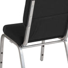 Flash Furniture HERCULES Series 18.5"W Stacking Church Chair in Black Fabric - Silver Vein Frame-4.25" Thick Waterfall Edge