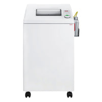 Destroyit 2604 P5 Cross-Cut 15-Sheet Commercial Shredder (DSH0361L)-Easy Switch control element uses illuminated color codes and symbols to indicate operational status and functions as an emergency stop switch
