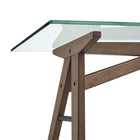 Modway Steadfast 56" Glass Top Office Desk - Walnut-Assembly Required