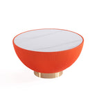 Manhattan Comfort Anderson Modern 28.15" Coffee Table and 18.43" End Table - Orange - Set of 2-28.15" L x 28.15" W x 17.72" H