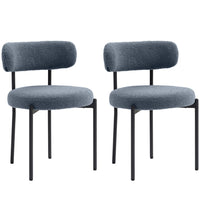 HOMCOM Dining Chairs with Steel Legs for Kitchen - Grey - Set of 2-Packaged in a set of 2 for dinner, conversation, and more