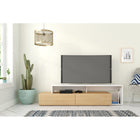 Nexera Tonik 72" TV Stand With 2 Drawers - Natural Maple/White-2 convenient storage drawers on smooth metal slides and decorative open space for components, books and decorative pieces. Open back panel for easy cable management and air flow