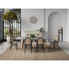 Manhattan Comfort Paragon 17.52" Industry Chic Dining Chair - Black and Grey - Set of 4-Fine Natural Cane Made from Authentic Wooden Rattan