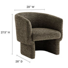 Modway Muse Boucle Fabric Barrel Accent Chair - Antique-Brushed Boucle Fabric Upholstery